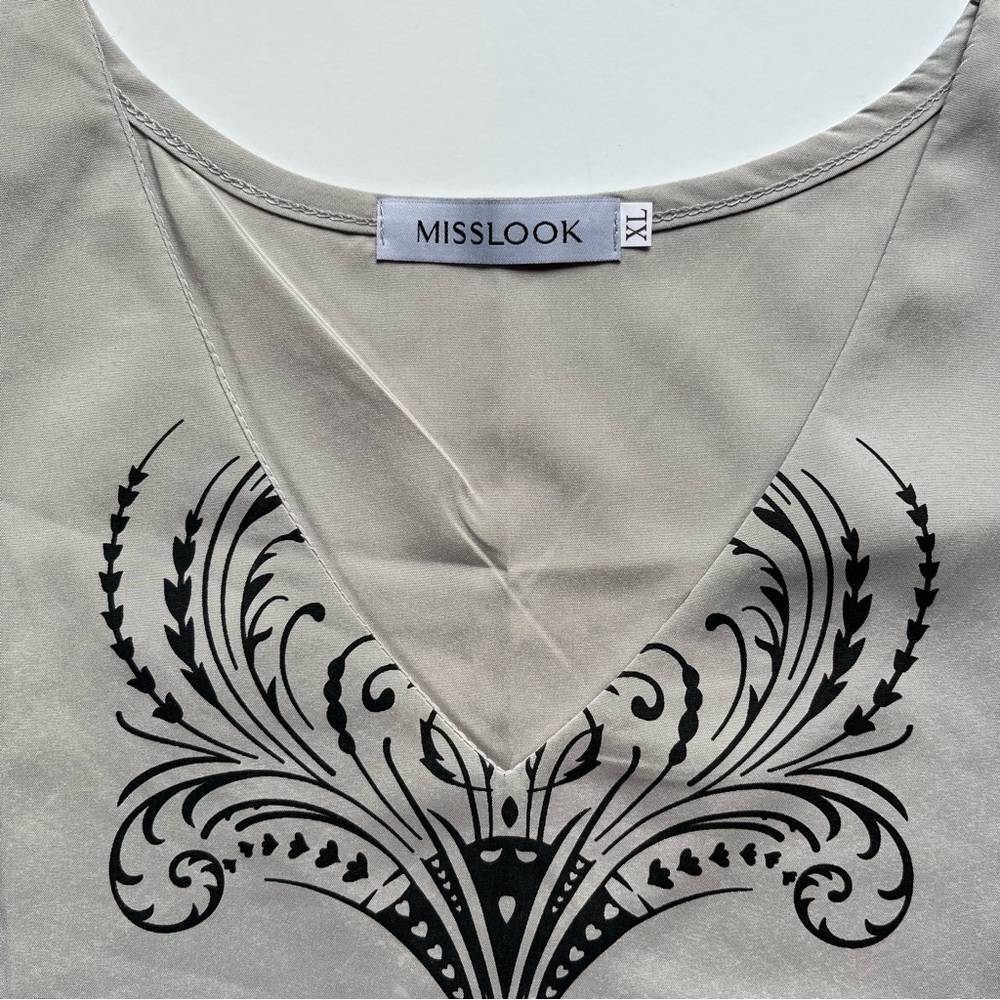 Misslook Long Sleeve Silky Top Size XL - Picture 3 of 6